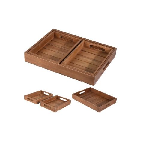 Plateaux en bois de 39/26 cm 3 pièces (1/3)