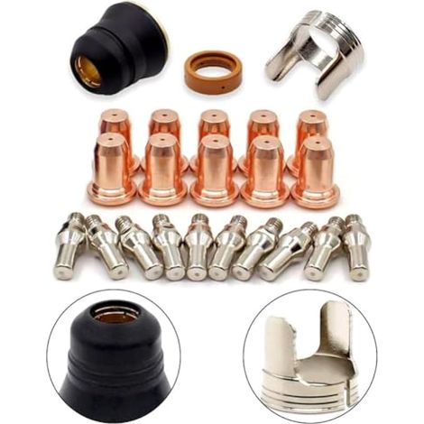 Assortiment fiable d'électrodes pour torches de découpe plasma IPT40, PT40 et PT60 (séries PTM-60, IPT-60, IPTM-60, PT40 et IPT-40). (1/3)