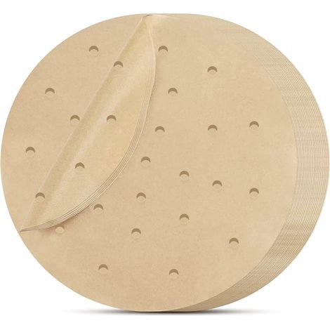 FLITI Pack of 100 Air Fryer Baking Papers, 20cm Round, Disposable, Unbleached, Heat Resistant up to 230°C (1/5)