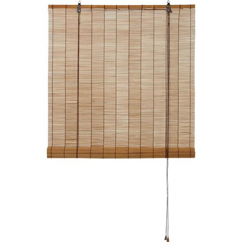 [GEBRAUCHT] B-Ware Bambus-Raffrollo 140cm x 160cm Dunkle Eiche Dekorativ Stabile Zugschnüre Natur (1/2)