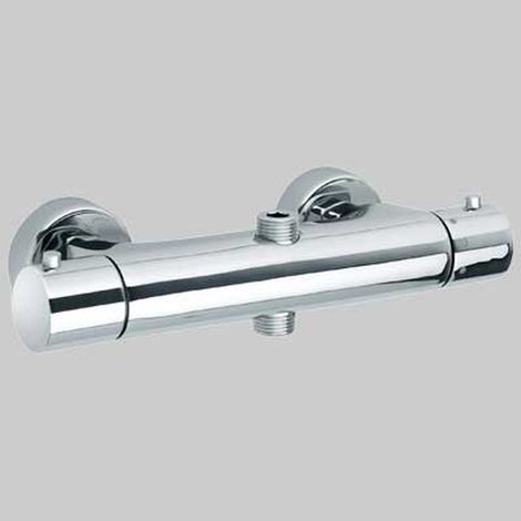 MONOCOMANDO DOCCIA ESTERNO TERMOSTATO CON DEVIATORE 2 VIE DISCO - Cromo