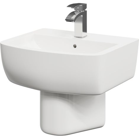 Darnley 530mm Basin with 1 Tap Hole and Semi Pedestal (1/5)