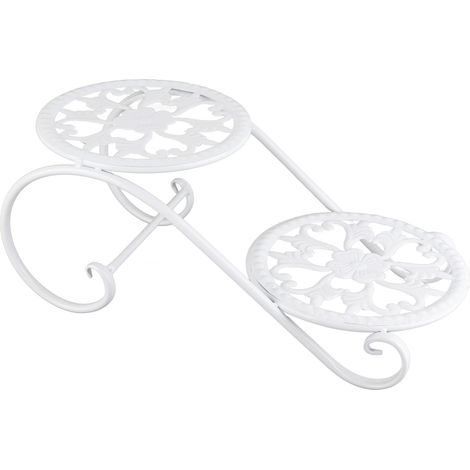 Support 2 Plantes en Fer Multifonctionnel pour Pots de Fleurs Mini - Idéal Balcon, Jardin, Salon, Chambre