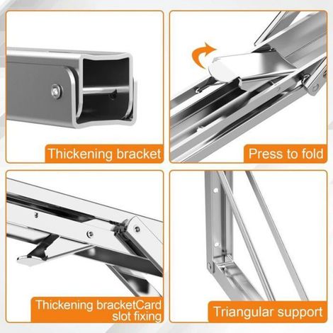 E Le support pliable mesure 300 mm de long et assure le maintien.-2 pc (1/4)