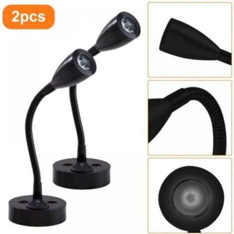 2 Pièces Lampes de Lecture Spot LED 12V Interrupteur réglable Lampe de Chevet Murale lumière intérieure Camping-Car 6000K Blanche (1/4)