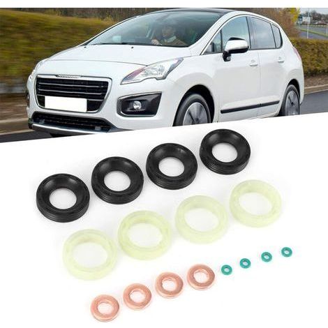 16-teiliger Dichtungssatz für 1.6 HDI Diesel-Einspritzdüsen, Ersatz-Dichtscheiben für Einspritzdüsen, kompatibel mit Citroën und Peugeot, universelles Zubehör für Einspritzdüsenöl (1/5)