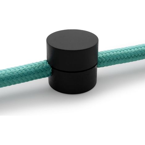 Amarcords - 10 Decentratori da soffitto o parete per lampade e sospensioni. Gancio da parete pressacavo con regolazione cavo a vista - Decentratore cavo elettrico colore NERO (1/5)
