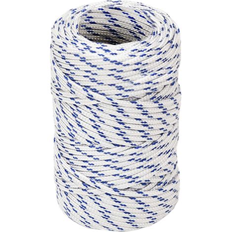 Corde polyvalente tressée - polypropylène - Ø 2 mm - 25 m - blanc et bleu
