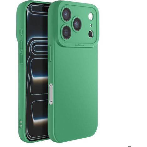 Coque - AVIZAR - iPhone 17 Pro - Silicone Souple - Renfort Bloc Caméra - Vert (1/5)