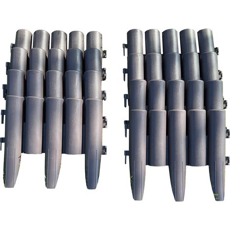 Set of 8 Plastic Wood Effect Lawn Edging Panels (27.5cm x 24cm)