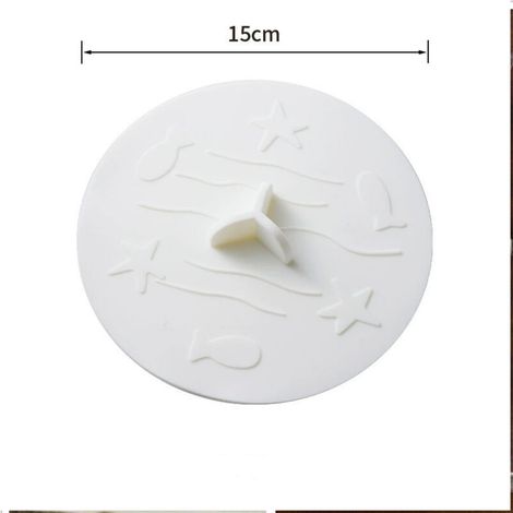 Bouchon universel diamètre 150mm pour évier, lavabo et baignoire, blanc