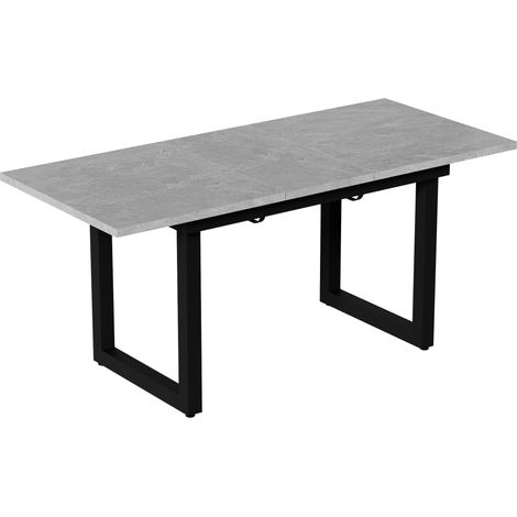 GagaTable à manger extensible 140 à 180 x 80 x 75 cm béton noir (1/5)