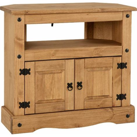 Corona Corner TV Cabinet - L43 x W85 x H78.5 cm - Distressed Waxed Pine (1/5)