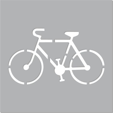 Pochoir Vélo Piste Cyclable (W0201). Pochoir de Marquage au Sol Vélo. Pochoir Piste Vélo. Taille au Choix. PVC. (1/5)
