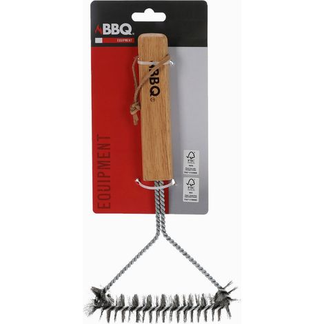 Brosse Barbecue 30 X 14 cm en bois ergonomique - BBQ