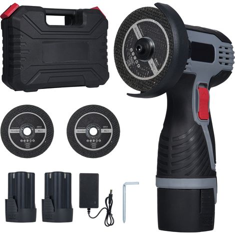 Meuleuse d'angle 28 000 tr/min Meuleuse d'angle sans fil, mini meuleuse d'angle Équipée d'une batterie 16,8 V 2 × 1500 mAh et d'une lame de coupe, écran numérique LED (1/5)