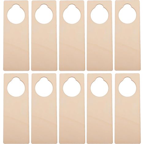 Plaque De Porte En Bois Naturel 10 Pièces Pour Poignée De Porte, Panneau à Suspendre Design Vierge, Décoration Maison Personnalisable, Pour Chambre Bureau Salon, Usage Quotidien Et Présent (1/5)