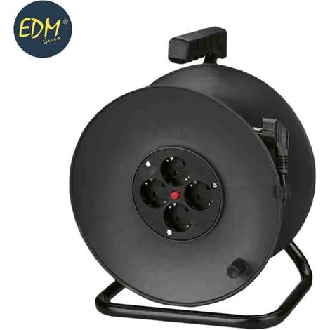 Kabeltrommel mit Wärmeschutz 3 x 1,5 mm, 50 m, 4 EDM-Buchsen