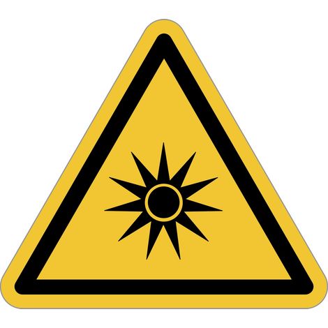 Cartelli ISO 7010 "Radiazioni ottiche" - W027 - Misura: 50mm x 50mm - Numero Pezzi: 10 pezzi (1/2)