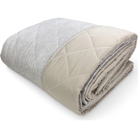 Trapuntino Fiocco – Copriletto Trapuntato Boy Beige – Mezza Stagione, Microfibra Morbida – Made in Italy MATRIMONIALE 2 PIAZZE (1/5)