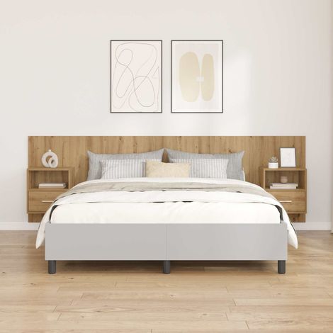 Kopfteil mit Schrank 3 pcs Artisan-Eiche Holzwerkstoff (1/5)