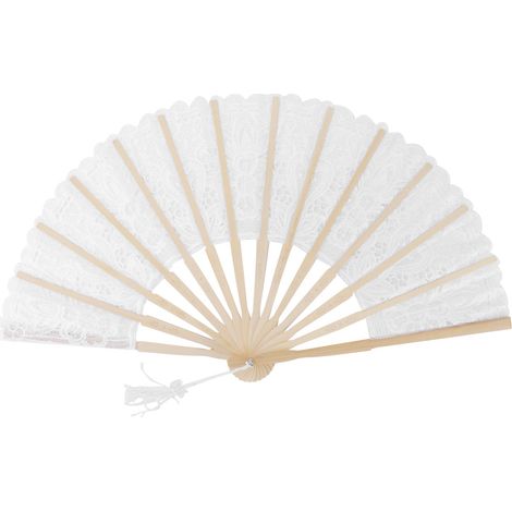pliant portable en dentelle ajourée blanc