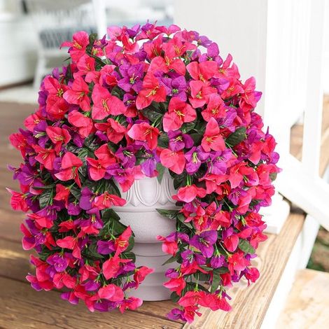 Trepadoras de buganvillas artificiales - Flores colgantes de seda realistas para interiores y exteriores - Decoración resistente a los rayos UV (1/5)