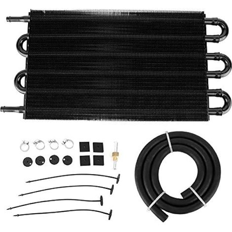 Radiateur d'huile moteur, transmission à 6 rangées Kit de refroidisseur d'huile moteur Radiateur de refroidissement à distance universel en aluminium (1/4)