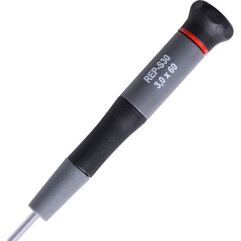 Tournevis à fente pour régler les horloges de téléphone portable - 3,0 x 60 mm en acier au chrome-molybdène (1/3)