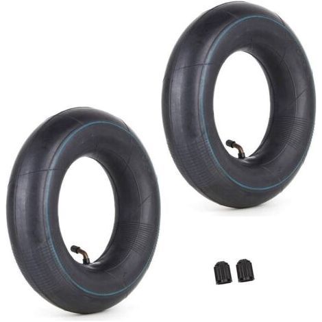 FENOPLASTICALot de 2 chambres à air 4.00/3.50-6 350/400-6 3.50-6 4.00-6 4.10-6 avec valve coudée TR87 pour diables, tondeuses à gazon, remorques de jardin et brouettes. (1/5)