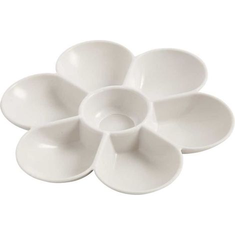 Longue palette en plastique en forme de fleur résistante avec 7 compartiments. réf 95226