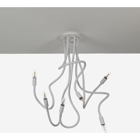 Lampadario a sospensione 6 luci design moderno Orix 6 - Bianco