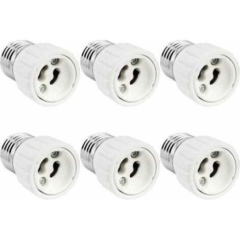 E27-auf-GU10-Fassungsadapter, 0–250 V, max. 200 W, E27-Schraubfassungsadapter für GU10-LED-, Halogen- und Energiesparlampen, Keramikadapter, 6er-Pack (1/5)