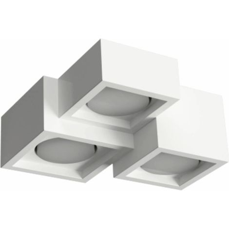 Plafoniera gesso lampadari bartalini ouqe 3 plap8 gx53 led verniciabile
