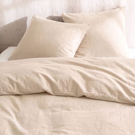 Parure de lit 260x240 flanelle écru Terre de Nuit