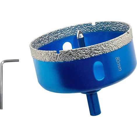 Scie Cloche Diamantée 80mm avec Foret Guidage de Centrage, Professionnelle Foret Diamanté Brasé pour Carrelage, Porcelaine, Verre, Marbre (1/5)