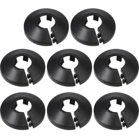 Cache-tuyau décoratif en PP noir, lot de 8, pour radiateur et tuyau d'eau de 16 mm. (1/5)