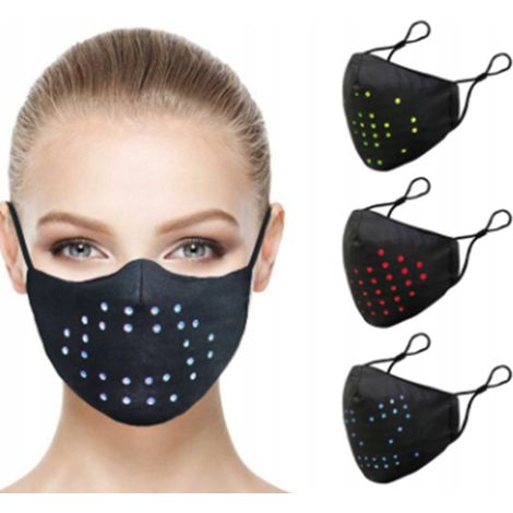 LED-Maske mit Spracherkennung, USB, PM2.5, N95, FFP2
