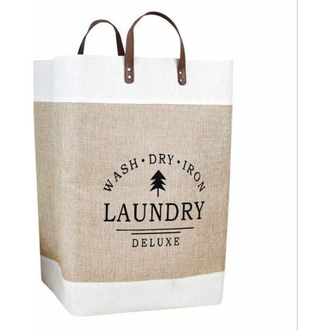 Panier à linge pliable, panier à linge pour chambre, organisateur de rangement, paniers à linge, beige, papier alimentaire (1/4)