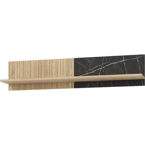 Scaffale da parete Luka in legno e nero