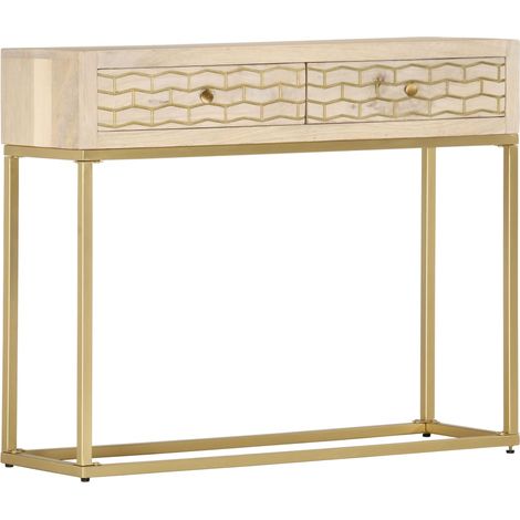 Konsolentisch Golden 90 × 30 × 75 cm Massivholz Mango vidaXL (1/5)