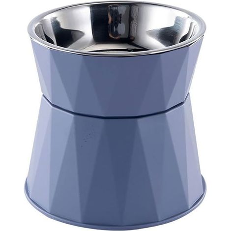 Gamelles surélevées pour l'eau et la nourriture, idéales pour la digestion des chats, 370 ml, bleues (1/5)
