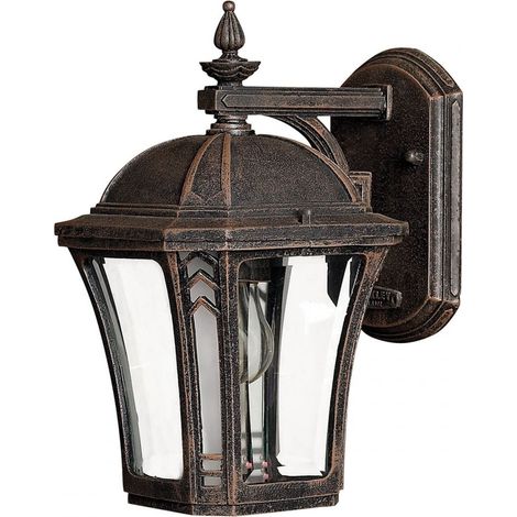 Außenlampe Wand Haus Hof IP44 E27 Glas Aluminium Rustikal Außenwandlampe