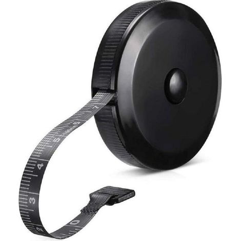 1 mètre ruban souple pour mesurer le tissu corporel, le processus de couture, de couture et de tricot, mesure de la perte de poids, ruban à mesurer double face noir (1/5)