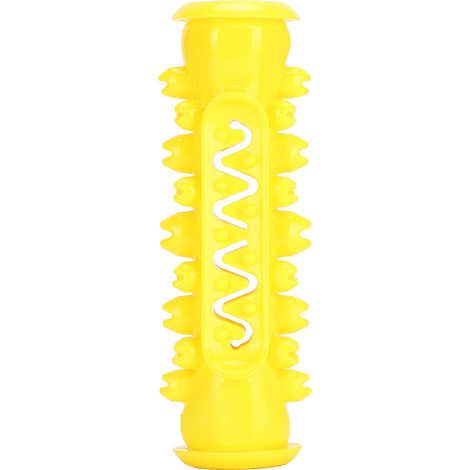 Chien de compagnie TPR sécurité molaire nettoyage dent tige Puzzle formation jouer mordre brosse à dents jouet jaune