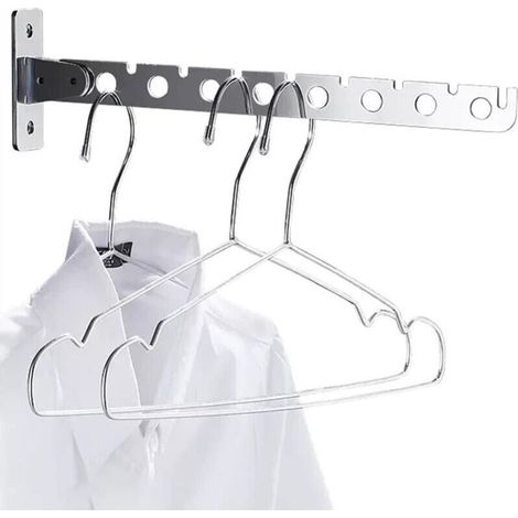 Cintres magiques pour placard à vêtements, cintres muraux en acier inoxydable, gain de place pour l'intérieur, 8 trous (1/4)