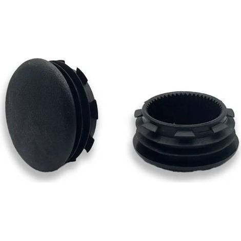 Ajile - Bouchon embout rond plat de finition NOIR pour tube de diam. 28 mm
