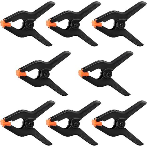 8 Pièces 7.6cm Pince à Ressort, Jeu de Pince à Ressort Plastique, Pinces à Ressort en Plastique Noir en Nylon, pour Projets de Bricolage, Studios Photo, Arrière-Plan Photo (1/5)