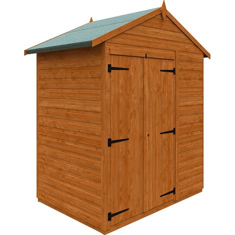 4x6 Flex Apex Double Door Windowless 12mm Flex - L123.8 x W175 x H213.5 cm - Solid Wood/Softwood/Pine - Burnt Orange