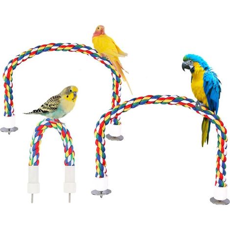 3 x Perch Parrot Rope, Cotton Rope Bird Toys for Parrots Perches (1/5)